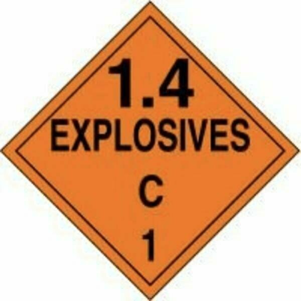 Accuform DOT PLACARD HAZARD CLASS 1  MPL124FV100 MPL124FV100